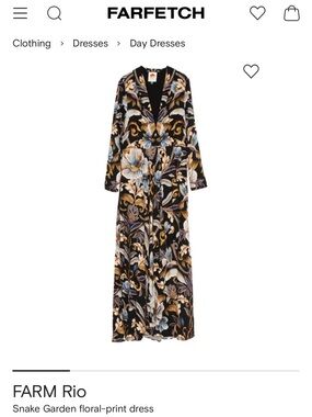 FARM Rio Snake Garden Floral-Print Maxi Dress — Black Floral NWT